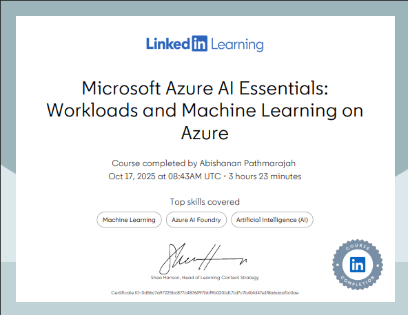 Microsoft Azure AI Essentials Certificate